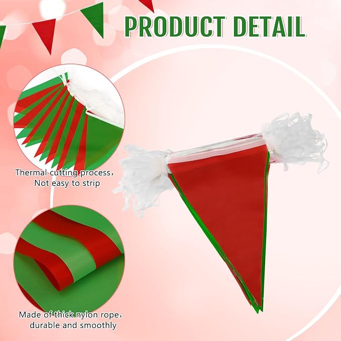 Tatuo 200 Feet Solid Pennant Banners Flags String Triangle Hanging DIY Bunting - Image 4