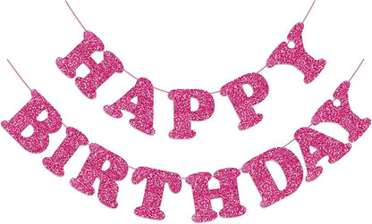 Rose Red Happy Birthday Banner Birthday Party Decorations Happy Birthday Banner by Adecortalk