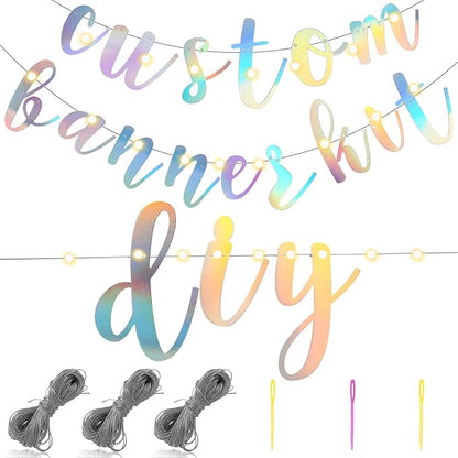 TaoBary 167 Pcs DIY Banner Kit Happy Birthday Glitter Banner Customizable - Image 3