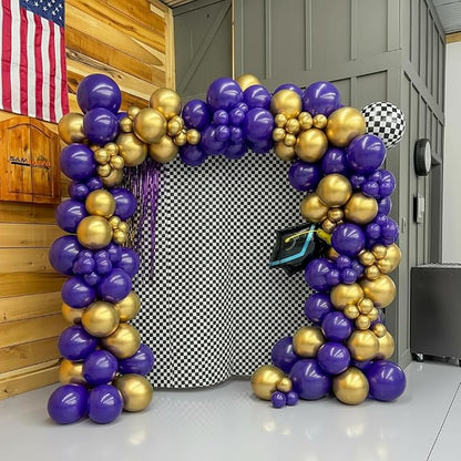 Purple and Gold Balloon Arch Garland Kit 153pcs - Image 7