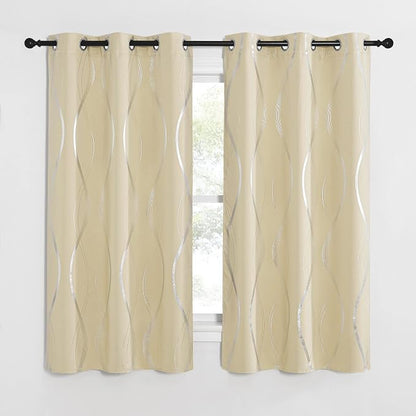 NICETOWN Bedroom Short Blackout Curtain Panels, Window Treatment Thermal by NICETOWN