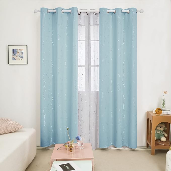 Deconovo Living Room Curtains 108 Inch Long, Thermal Insulated, Room Darkening - Image 2