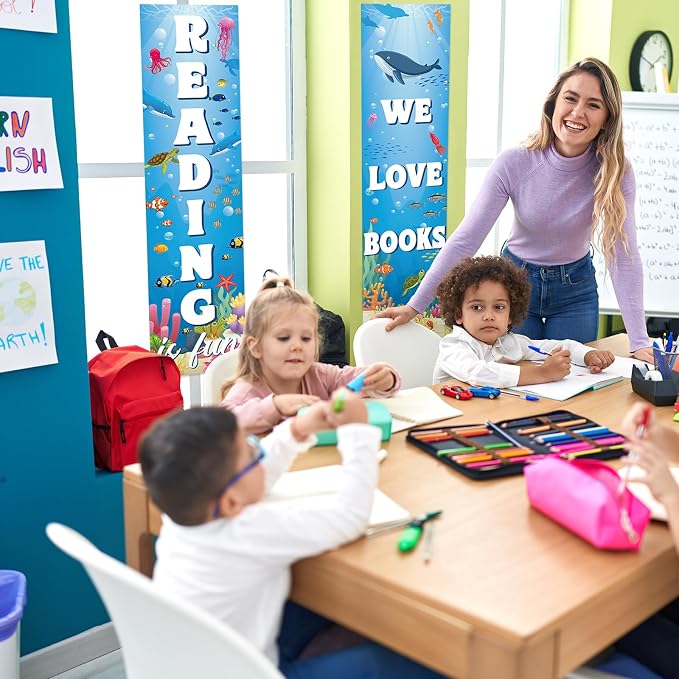 Sideim Classroom Reading Poster Decorations, Reading Sign - Image 7