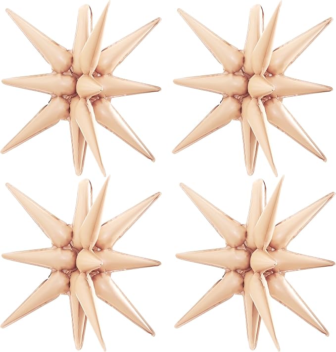 TONIFUL 4 Pcs Explosion Star Balloons Caramel Foil Balloon Party Decoration | by TONIFUL