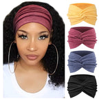 Extra Wide Headbands for Women Large Turban Headband Non Slip Boho Elastic Hairband Hair Twisted Knot Head Bands Accessories