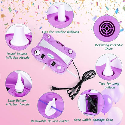 AGPTEK Electric Air Balloon Pump, 110V 600W | Portable Dual Nozzle - Image 4