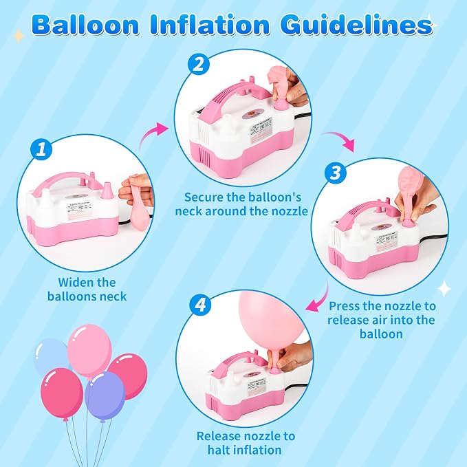 Electric Balloon Pump, Portable Electric Balloon Blower Machine Balloon Air - Image 5