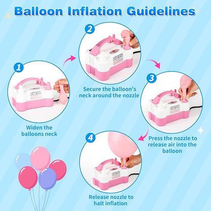 Electric Balloon Pump, Portable Electric Balloon Blower Machine Balloon Air - Image 5