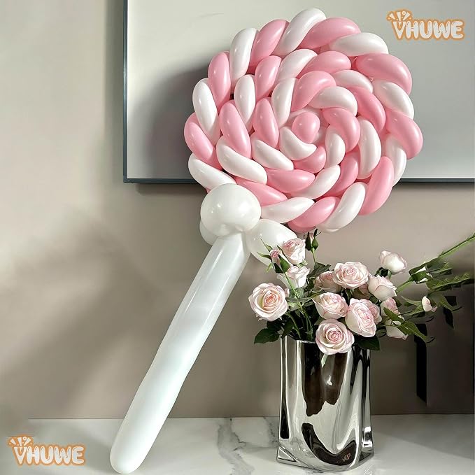 260 Balloons Pink, Thickened 100 Pack Long Balloons Twisting Skinny Magic - Image 8