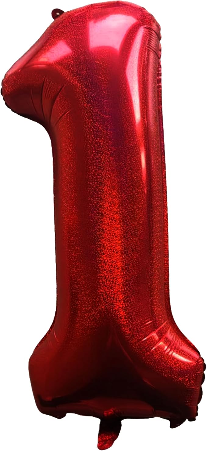 Jonhamwelbor 40 Inch Laser Red Number 1 Balloon Foil Mylar Giant Balloon by Jonhamwelbor