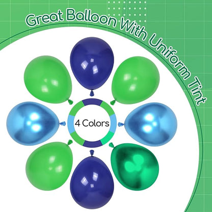 60pcs Blue and Green Balloons 12inch - Image 7