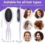 Curly Hair Brush Set,Curl Defining Brush for Curly Hair,Trident Handle Design,Detangling & Shaping & Defining Curls for Women and Girls,Wet or Dry Hair(Purple)