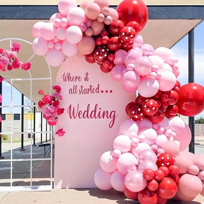 Red and Pink Balloon Garland Arch Kit - Image 4