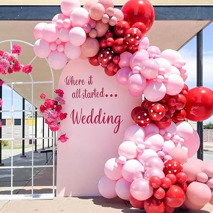 Red and Pink Balloon Garland Arch Kit - Image 4