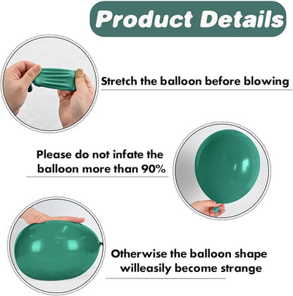 Soccer Balloons, 12 Inch Soccer Printed Balloons Dark Green White Silver Latex - Image 6