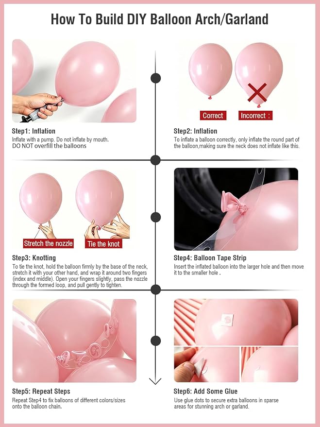 Pink Balloons 125 pcs Different Sizes of 8 12 10 5 Inch Pastel Baby Soft Pink - Image 5