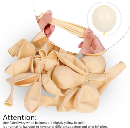 RUBFAC White Balloons Different Sizes Cream White Balloon Arch Kit 129pcs | - Image 4