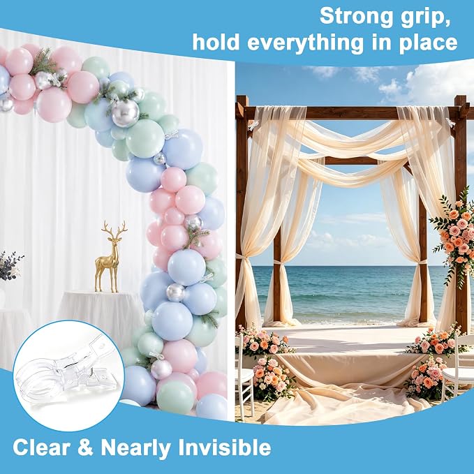 30 Pcs Large Balloon Clips, 3.5" Transparent Heavy Duty Spring Clips - Image 6