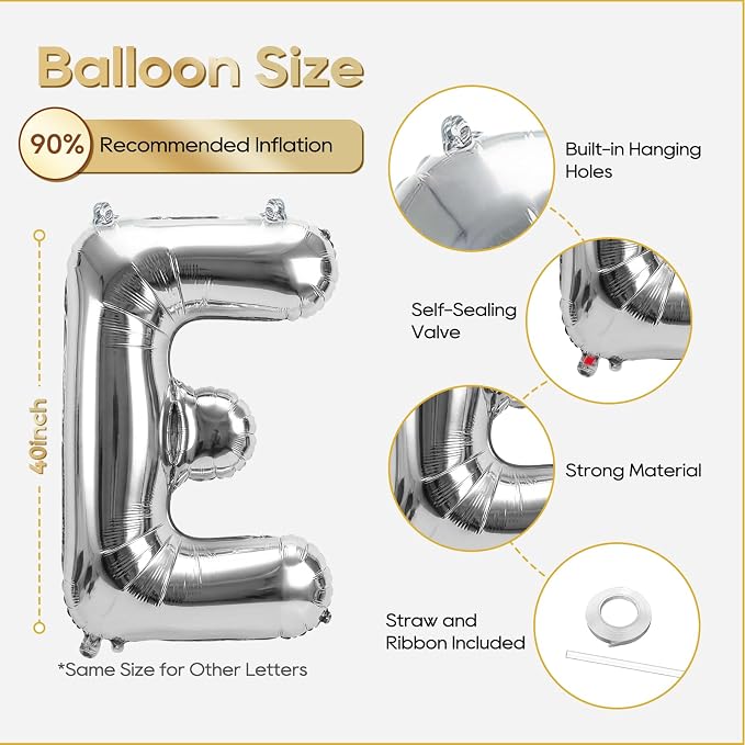Silver BRIDE Letter Balloons 40 Inch, Big Balloons Banner - Image 2