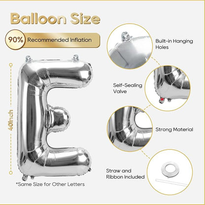 Silver BRIDE Letter Balloons 40 Inch, Big Balloons Banner - Image 2