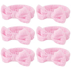 Casoty Pink 6 Pcs Spa Headband, Hair Band for Washing Face, Makeup Headband, Skincare Headbands, Soft Fleece Hairband for Face Washing Yoga
