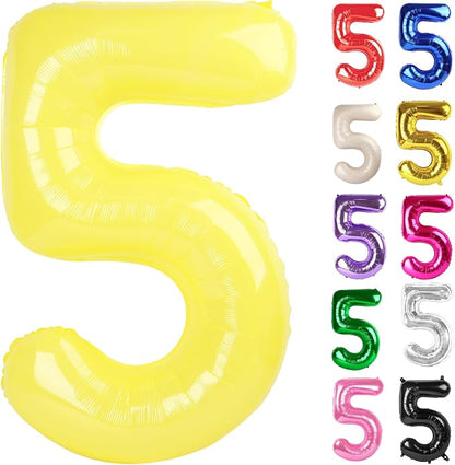 Yellow Number 5 Balloon 40 Inch by IWERP