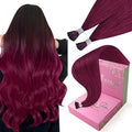 YoungSee I Tip Hair Extensions Human Hair Magenta 16Inch Itip Hair Extensions Real Human Hair Red I Tips Extension Colored Itip Human-Hair Extension Straight 25g 40s for Cosplay