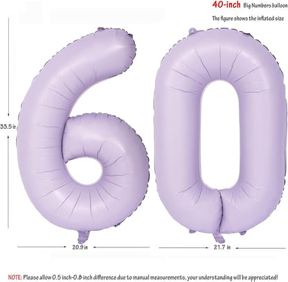 40 In Matte Purple Number Balloons Helium Foil Mylar Balloon Digital 60 | - Image 2