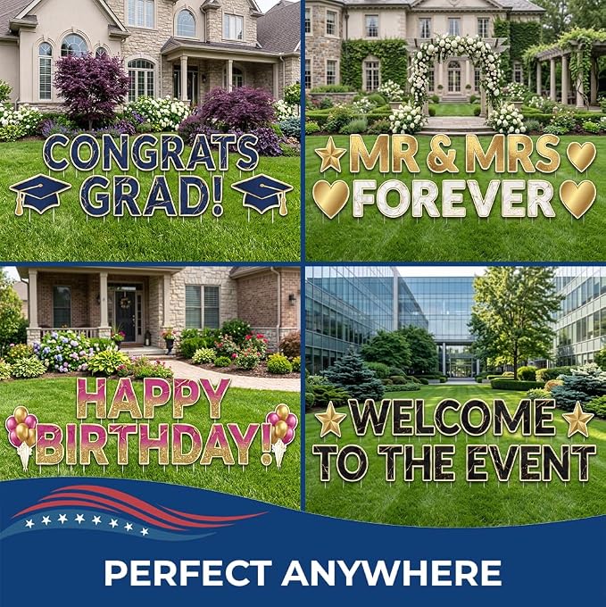DC Custom Yard Signs with Stakes 18"/24" Personal Yard Letters Made in USA - Image 4