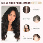 Hairro 18 Inch Long Hair Toppers Wavy with Side Bangs for Women, Clips In Synthetic Hairpieces Capless, for Adding Volume/Birthday/Party/Halloween/Cosplay Dress Up, Chocolate Brown