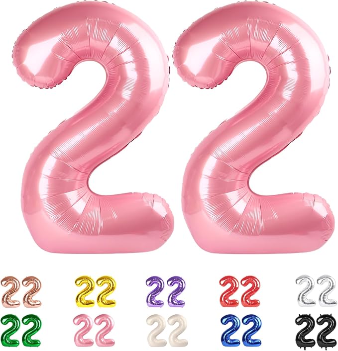 Number 22 Balloon 40Inch for 22 Year Old Birthday Decorations, Pearl Pink | by Mluchee