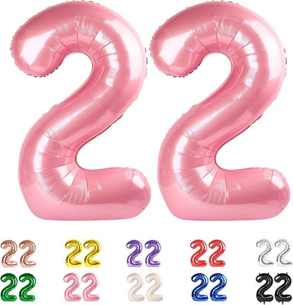 Number 22 Balloon 40Inch for 22 Year Old Birthday Decorations, Pearl Pink | by Mluchee