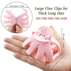 MAORULU Hair Clips for Thick Hair, 3.2" Big Claw Octopus Clips, Strong Hold Jumbo Hair Clip for Women and Girls, 6 Packs (Multi Colors)