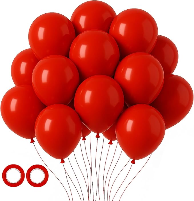 Voircoloria 105pcs Ruby Red Party Latex Balloons, 12inch | by Voircoloria
