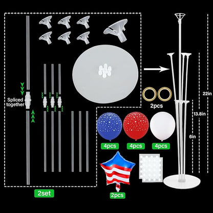 USA Patriotic Balloons Stand Kit 2 Sets - Image 2