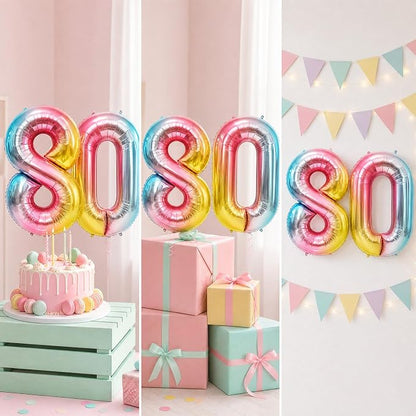 Rainbow Number Balloons Birthday Balloons - Image 7