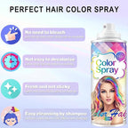 Temporary Hair Color Spray, Temporary Hair Dye Washable & Non-Sticky for Kids Women Men, Gentle Formula Hair Color Dye Pomades Natural Hair Dye for Halloween, Cosplay, Party Makeup(Blue)