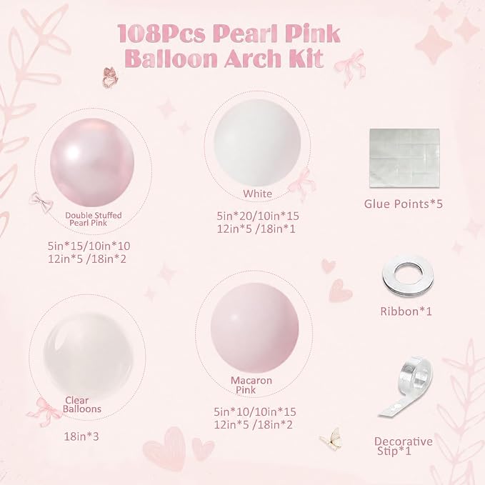 CROSSFINGERS Pink Balloon Arch Kit - Image 2