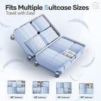 Veken 11 Set Compression Packing Cubes for Travel Essentials,Compressible Expandable Large Luggage Suitcase Organizer Bags for Clothing,Durable Space Saver Storage Bags with Toiletry Bags(Light Blue)