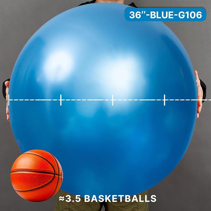 PartyWoo Metallic Blue Balloons 4pcs Chrome Blue Color 36 Inch | Balloons - Image 2