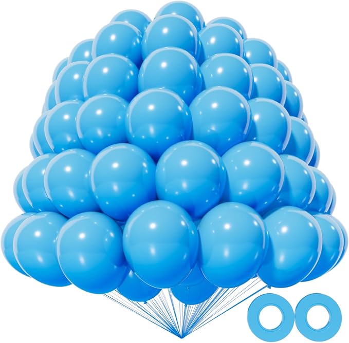 200pcs Light Blue Balloons 5 Inch, Small Mini Latex Balloons by Kawkalsh