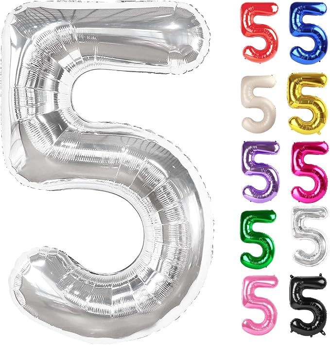 Sliver Number 5 Balloon 40 Inch by IWERP