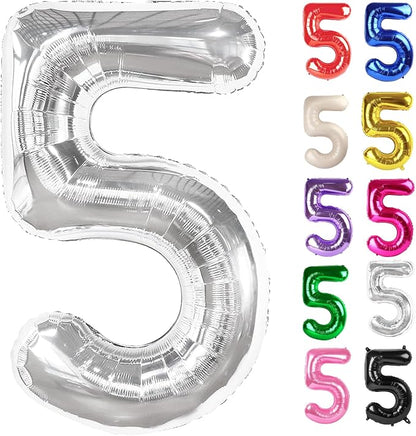 Sliver Number 5 Balloon 40 Inch by IWERP