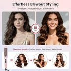 CHIKYO 38mm Thermal Brush, 1.5 Inch Heated Round Brush, Negative Ion Curly Hair Brush, Curling Iron with Dual Voltage & Dual PTC & 6 Heat Settings, Pink