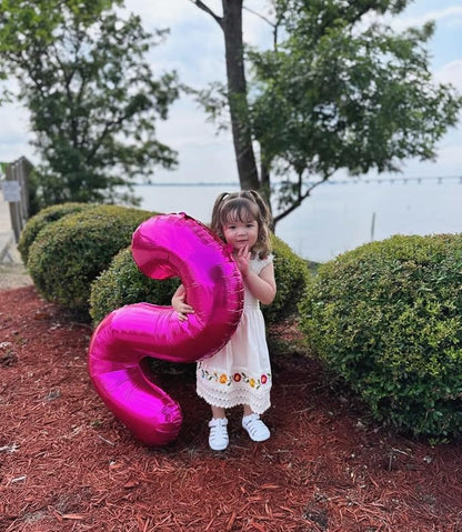 1 Balloon - Pink Birthday Number Balloons, 40 Inch Decorations Men Women | Pink - Image 3