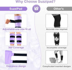 SuzziPad 360° Cold Pack for Calf, Shin, Arm & Elbow – Ice Wrap with Dual-Cover Design, Adjustable Velcro Straps, Leakproof & Reusable Cold Compress for Post-Workout Recovery (2 Packs), Purple