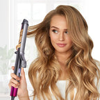 Curling Iron, 1 1/4 Inch Hair Curling Wand with Ceramic Coating, Professional Hair Curler, Fast Heating up to 430°F, Wide Voltage for Worldwide, 60 Mins Auto Off, Blush Pink