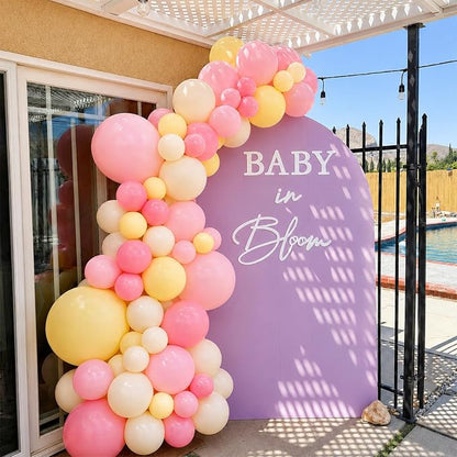 Pink and Yellow Balloons, 12 Inch Blush Pastel Baby Pink Light Yellow and Ivory - Image 4