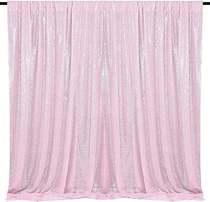 Pink Sequin Backdrop for Party Decor 10FTx10FT | 1 Panel, Glitter Sequin by HMQIANG