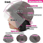 VIPbeauty 13x6 Deep Wave Lace Front Wigs Human Hair 200 Density 22 Inch Curly Wig for Women Natural Black HD Transparent Lace Glueless Frontal Wigs Human Hair Pre Plucked with Baby Hair